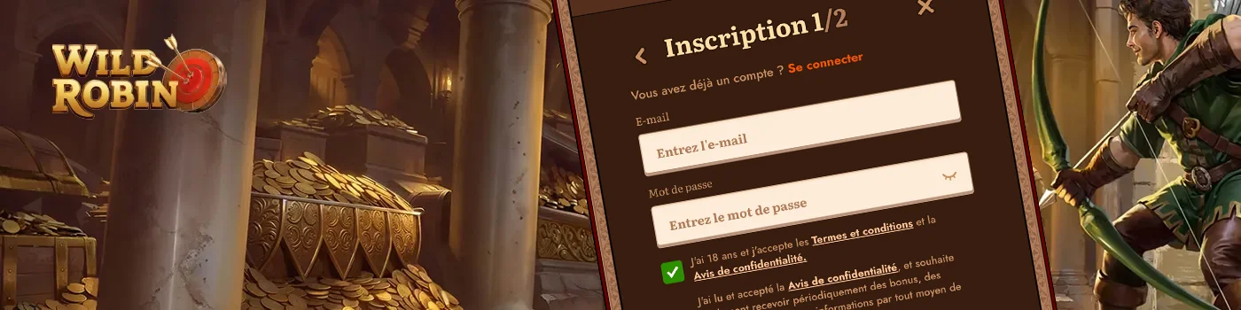 Ouvrir un compte sur Wildrobin Casino