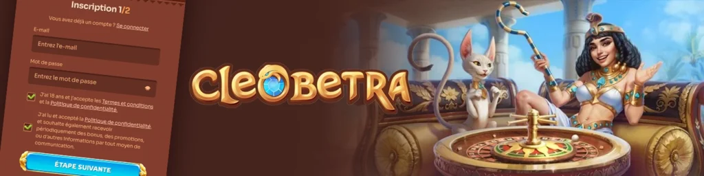 s'inscrire et jouer sur le casino en ligne Cleobetra